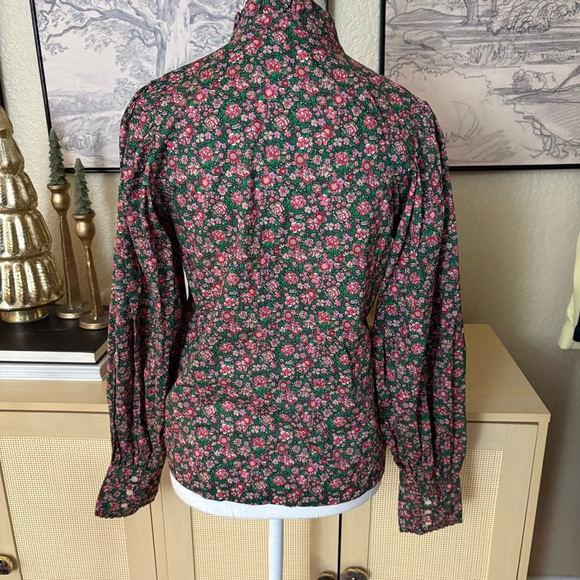 DOEN Prima Top Amelie Floral Liberty Fabric Long Sleeve Button Down Ruffle Sz XS - Picture 6 of 11